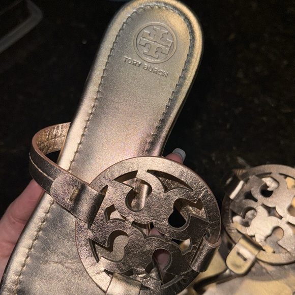Tory Burch Rose Gold Metallic Miller Sandals - Picture 9 of 9